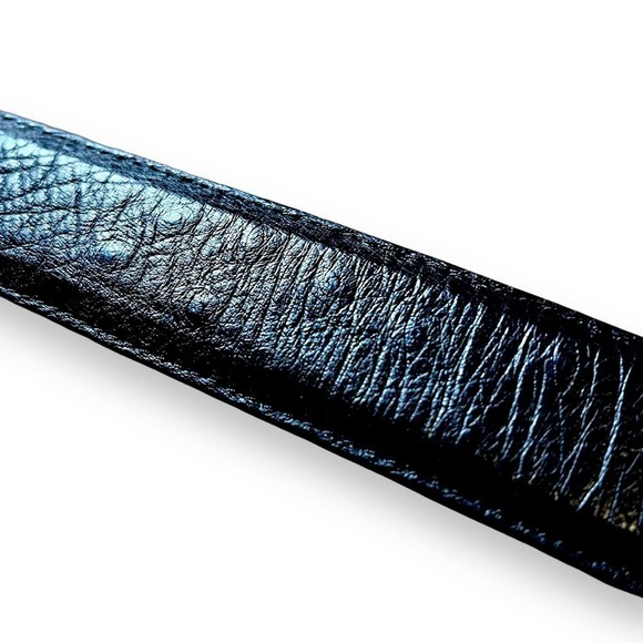 Rod Patrick Boot Makers Western Belt Genuine Black Ostrich Leather Size 32-34 - Picture 3 of 10